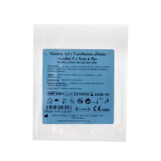 Tifon gras steril cu vaselină albă 5x5cm, 5 bucăți