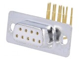 Soclu mamă D-Sub PIN 9 pentru PCB 90&deg; THT