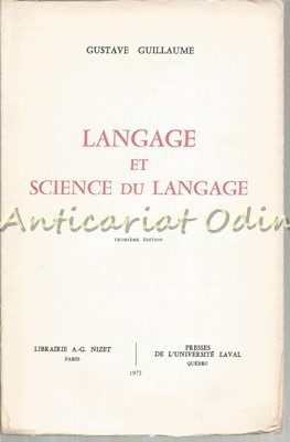 Langage Et Science Du Langage - Gustave Guillaume foto