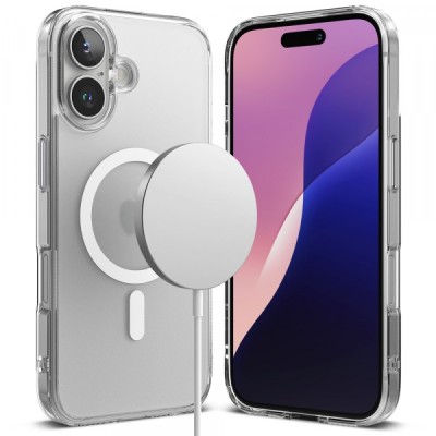Husa MagSafe pentru Apple iPhone 16 Plus, Ringke, Fusion, Transparenta Mata foto