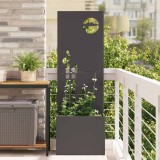 Ghiveci de Grădină cu Panou Decorativ Negru 50 x 140 cm