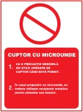 Placuta cu instructiuni de folosinta cuptor cu microunde