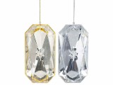 Set 2 ornamente brad Craciun plastic argintiu auriu cm 7 x 5 x 14 H