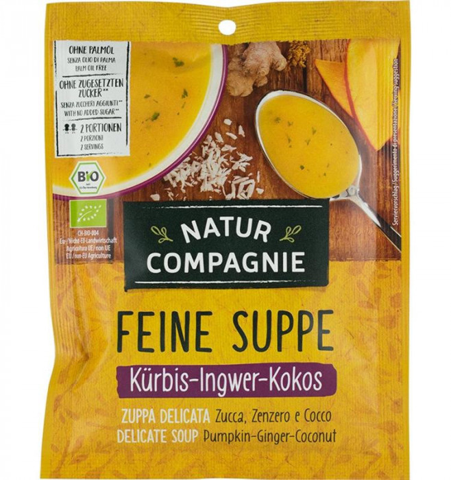 Supa Bio de Dovleac Ghimbir si Cocos Natur Compagnie 40gr