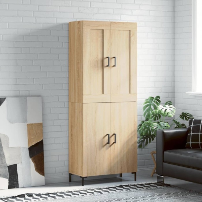 vidaXL Dulap &icirc;nalt, stejar sonoma, 69,5x34x180 cm, lemn compozit