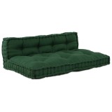 Pernă pentru canapea pe palet cu suport pentru spate, material verde