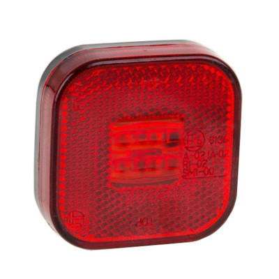 Lampa gabarit auto BestAutoVest 12/24V cu LED, patrata, culoare Rosie, 64x64mm, 1buc foto