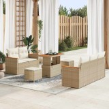 Cumpara ieftin Set de canapele pentru grădină cu pernă 8 pcs Bej Rattan poli