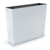 Jardiniera decorativa, imitatie ratan, alb, 58x18x49.8 cm, Rato Case Old