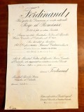 BREVET PENTRU MEDALIA SERVICIUL CREDINCIOS CLASA A II A ANUL 1922 REGELE FERDINAND