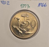 573 Africa de Sud, South Africa 50 Cents Afrikaans Legend - SUID-AFRIKA 1966, KM#70.2, buna