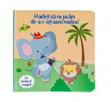 Carte interactivă cu lanternă magică "Haideți să ne jucăm de-a v-ați ascunselea!" EMC ONSHOP&reg;, pagini cartonate și animale din junglă