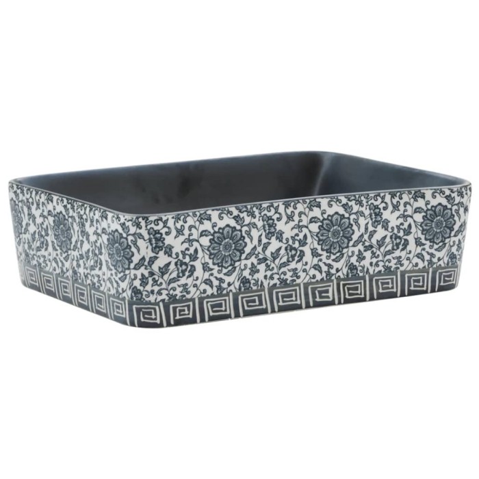 Lavoar de blat negru/albastru 46x35,5x13 cm ceramica dreptunghi