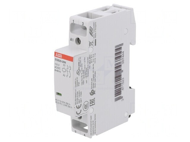 Contactor 2-polar 20A 110V NO x2
