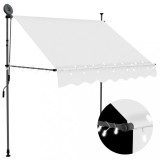 VidaXL Copertină retractabilă manual cu LED, crem, 100 cm
