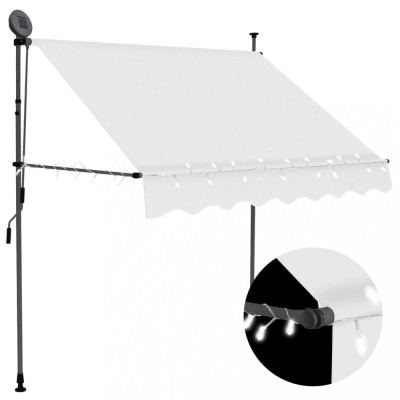 Gossi copertina retractabila manual cu led, crem, 100 cm foto
