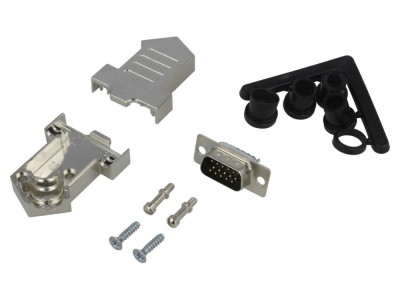 Conector D-Sub 15 pini tată alb foto