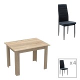 Cumpara ieftin Set dining Manka-Parker, Pako World, 5 piese, Negru-Sonoma, 110x80x77 cm