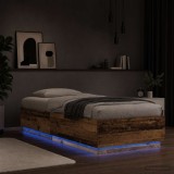Cumpara ieftin Cadru de pat cu LED Lemn vechi 80 x 200 cm Lemn prelucrat
