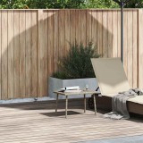 Masuta cafea gradina vidaXL dreptunghiulara gri deschis polirattan 60x40x37cm, rezistenta UV
