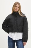 Answear Lab geaca femei, culoarea negru, de tranzitie, oversize
