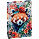 Puzzle Black Sea: Printre flori, panda roșu &ndash; 500 de piese