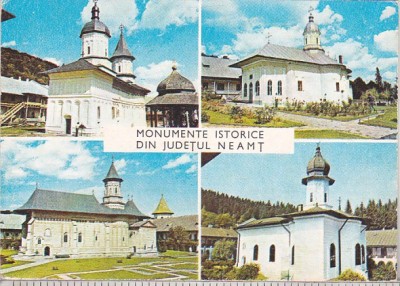 bnk cp Monumente istorice din Jud Neamt - Vedere - circulata - marca fixa foto