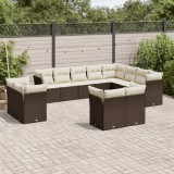 Gossi set canapele de gradina cu perne, 12 piese, maro, poliratan