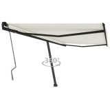 VidaXL Copertină autonomă retractabilă manual, crem, 400x350 cm