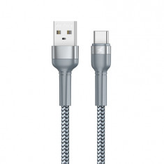 Remax USB - Cablu USB tip C, încărcare, transfer de date, 2,4 A, 1 m, argintiu (RC-124a-argintiu)