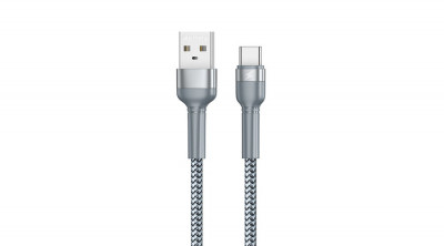 Remax USB - Cablu USB tip C, &amp;icirc;ncărcare, transfer de date, 2,4 A, 1 m, argintiu (RC-124a-argintiu) foto
