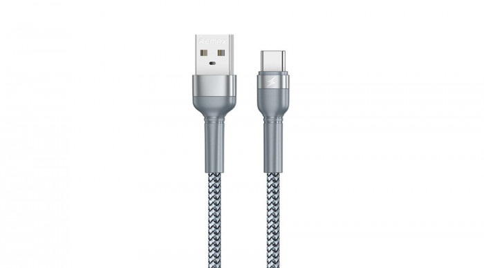 Remax USB - Cablu USB tip C, &icirc;ncărcare, transfer de date, 2,4 A, 1 m, argintiu (RC-124a-argintiu)