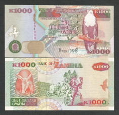 ZAMBIA 1000 1.000 KWACHA 1992 / 1996 UNC [1] P-40a , Semnatura 11 , necirculata foto