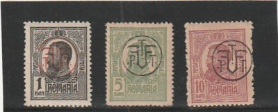 ROMANIA 1919 LP 71 I CAROL I SUPRATIPAR P.T.T.F.F. NESTAMPILATE foto