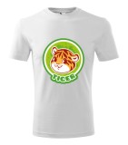Tricou Personalizat Alb cu Tigru Dragut , Design Amuzant pentru Barbati
