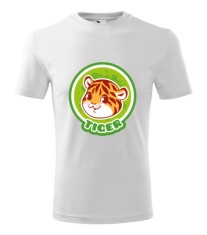 Tricou Personalizat Alb cu Tigru Dragut , Design Amuzant pentru Barbati