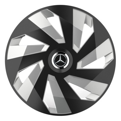 Set 4 Capace Roti, potrivite jantelor de R15, pentru Mercedes-Benz, model vector black and silver foto
