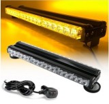 Rampa Girofar Auto 46cm 36 LED Galbena 12V/24V Magnetica, 7 Moduri, Asistenta Rutiera, Constructii, Plug Zapada, 108W