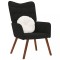 Gossi scaun de relaxare, negru, catifea