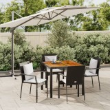 VidaXL Set mobilier de grădină cu perne, 5 piese, negru, poliratan