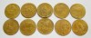 T660 GERMANIA SET DE 10 JETOANE DIFERITE SPIEL MARK, Europa, Bronz-Aluminiu