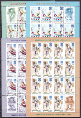 Romania 2004 sport olimpiada coli de 15 serii + vignieta MNH foto