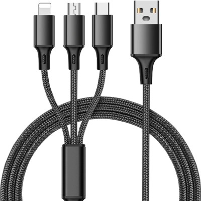 Cablu 3 in 1 M006A, Micro USB TYP-C, Negru foto