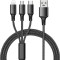 Cablu 3 in 1 M006A, Micro USB TYP-C, Negru