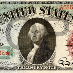 1 dolar 1869 Reproducere Bancnota USD , Dimensiune reala 1:1