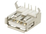 Soclu USB A pentru PCB THT &icirc;n unghi 90&deg; USB 2.0