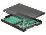 Convertor 2.5&quot; SATA 22 pini la 1 x M.2 key B + 1 x mSATA 9.5mm, Delock 62866