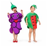 Cumpara ieftin Set doua costume pentru copii Pepene si Strugure DEPOX&reg;, verde/mov, marime universala
