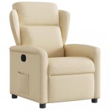 VidaXL Fotoliu rabatabil, crem, material textil