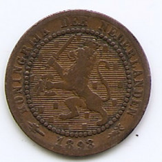 Olanda 1 Cent 1898 - Willem III / Wilhelmina , Bronz, 19 mm KM-107.2